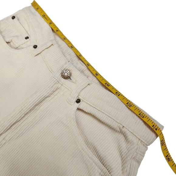 BDG Womens High & Wide Corduroy Pant Size 28 Ivory Ankle Length Cotton High Rise - Picture 12 of 15